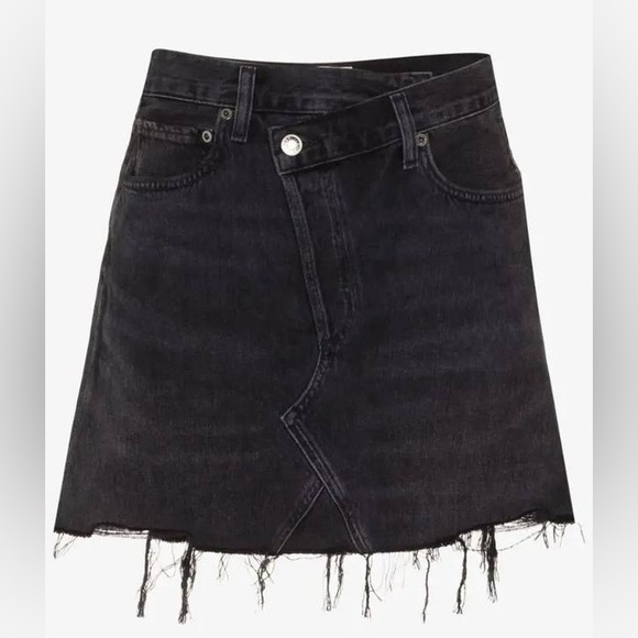 Agolde cross cross skirt in black, size 26 - Picture 1 of 3